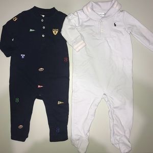 Bundle of 2 Ralph Lauren baby boy one pieces